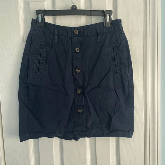 Old Navy Navy Blue Button Down Skirt Size 4 - Picture 1 of 6